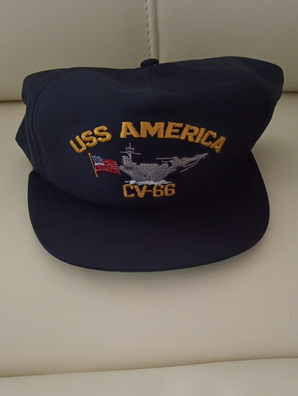 USS America CV-66 Navy Embroidered Baseball Cap - Navy